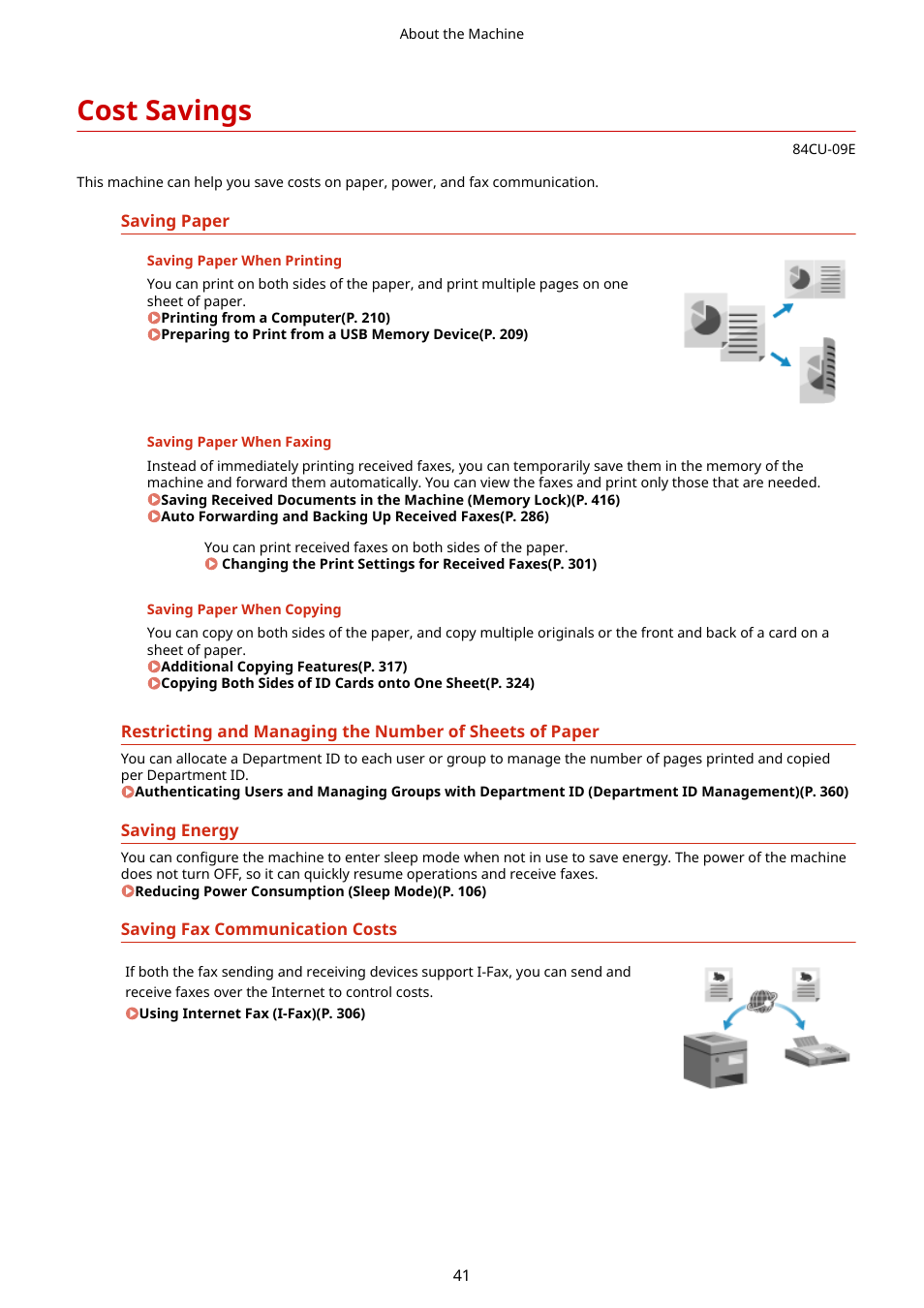 Cost savings, Cost savings(p. 41) | Canon imageCLASS MF753Cdw Multifunction Wireless Color Laser Printer User Manual | Page 51 / 801