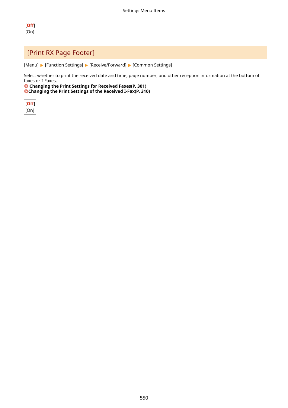 Print rx page footer | Canon imageCLASS MF753Cdw Multifunction Wireless Color Laser Printer User Manual | Page 560 / 801