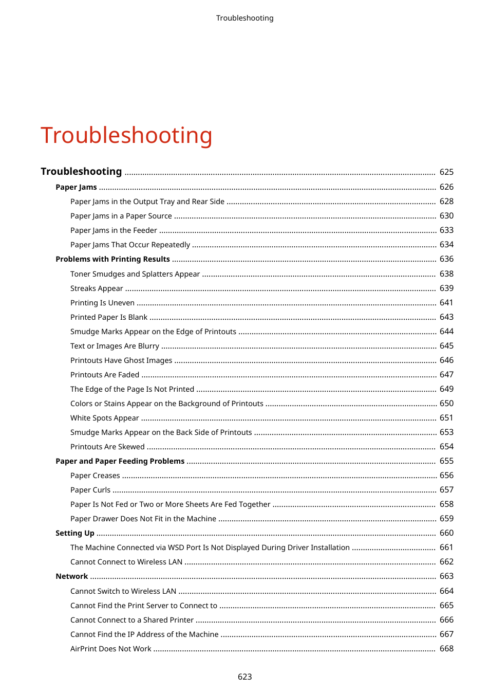 Troubleshooting | Canon imageCLASS MF753Cdw Multifunction Wireless Color Laser Printer User Manual | Page 633 / 801