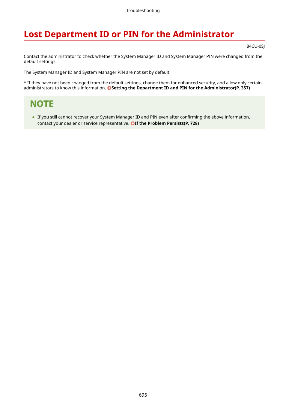 Lost department id or pin for the administrator | Canon imageCLASS MF753Cdw Multifunction Wireless Color Laser Printer User Manual | Page 705 / 801