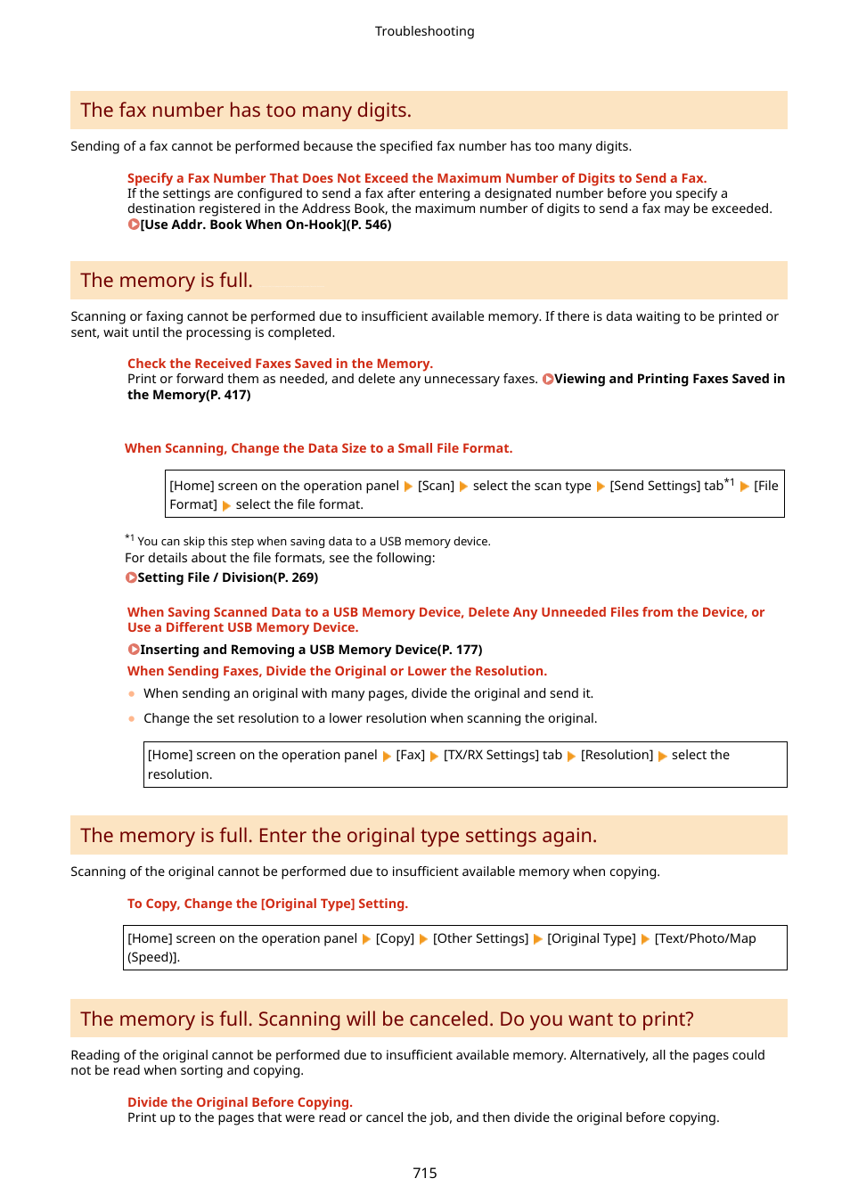 The fax number has too many digits | Canon imageCLASS MF753Cdw Multifunction Wireless Color Laser Printer User Manual | Page 725 / 801