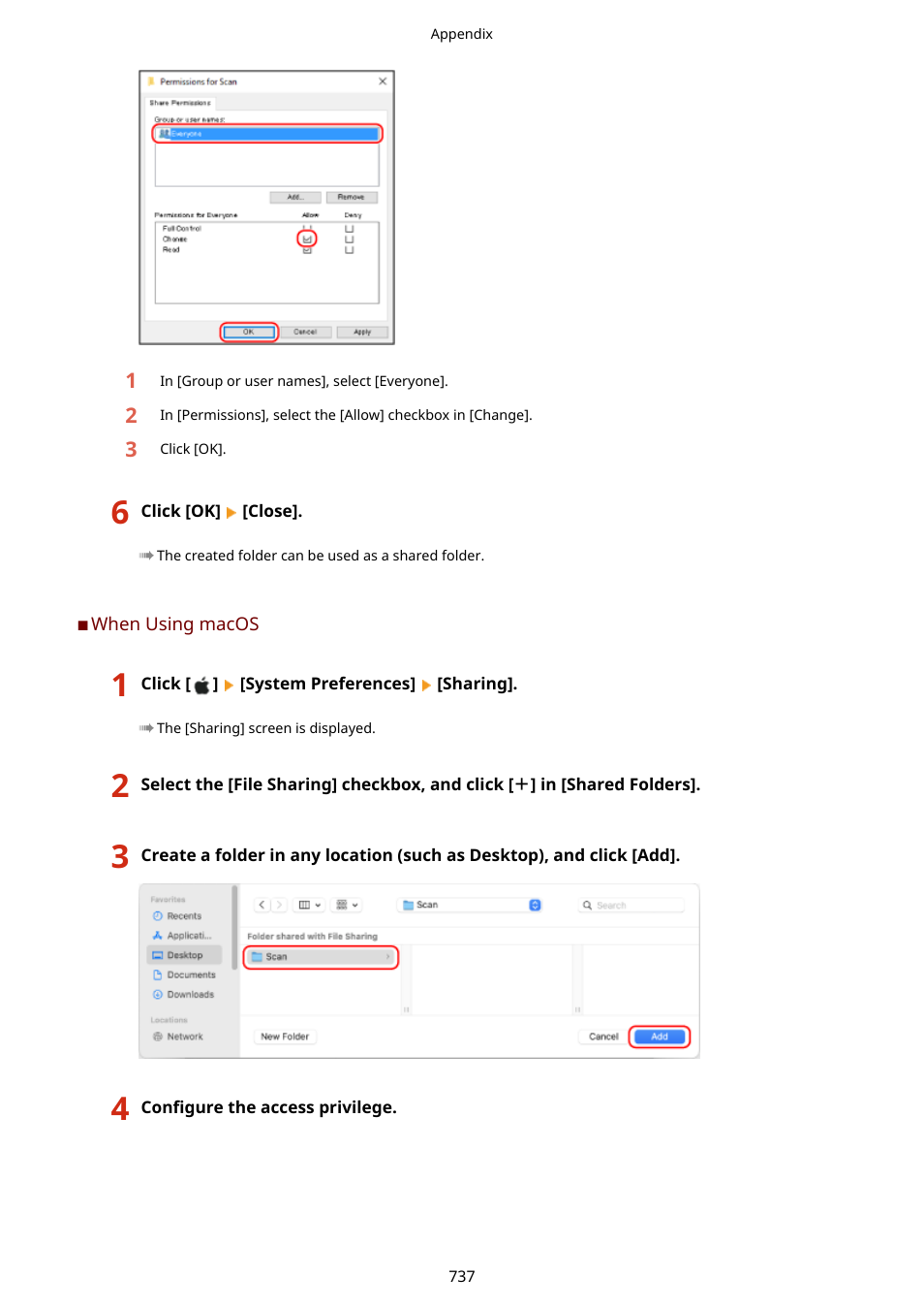 When using macos(p. 737) | Canon imageCLASS MF753Cdw Multifunction Wireless Color Laser Printer User Manual | Page 747 / 801