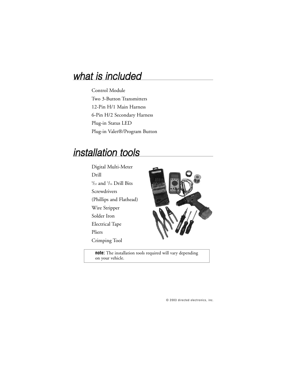 Wwh ha att iiss iin nc cllu ud de ed d | Directed Electronics G312R User Manual | Page 5 / 55