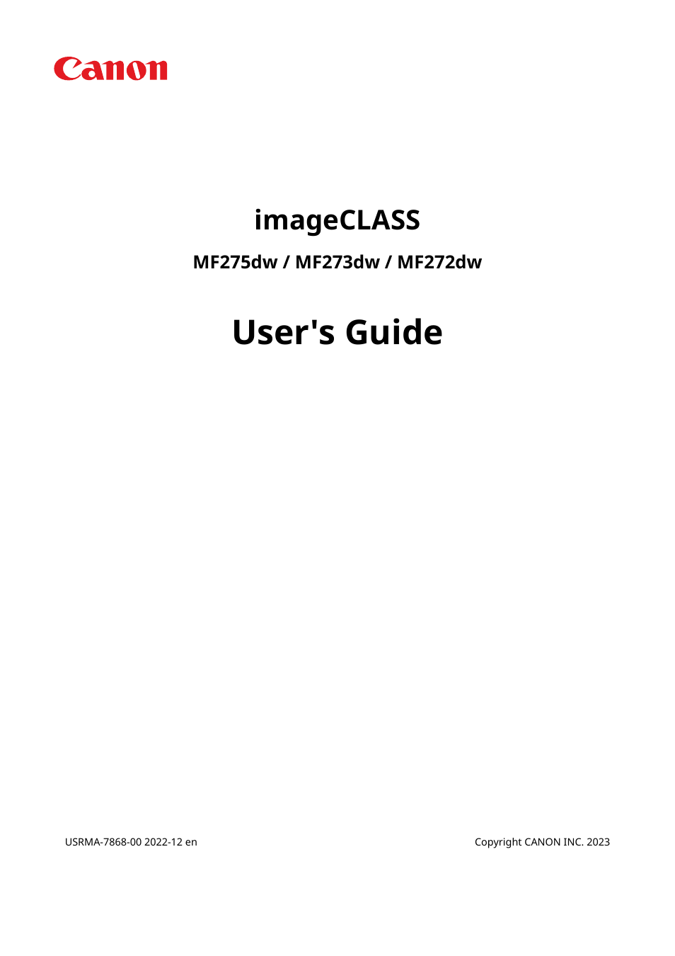 Canon imageCLASS MF275dw Wireless All-In-One Monochrome Laser Printer User Manual | 633 pages