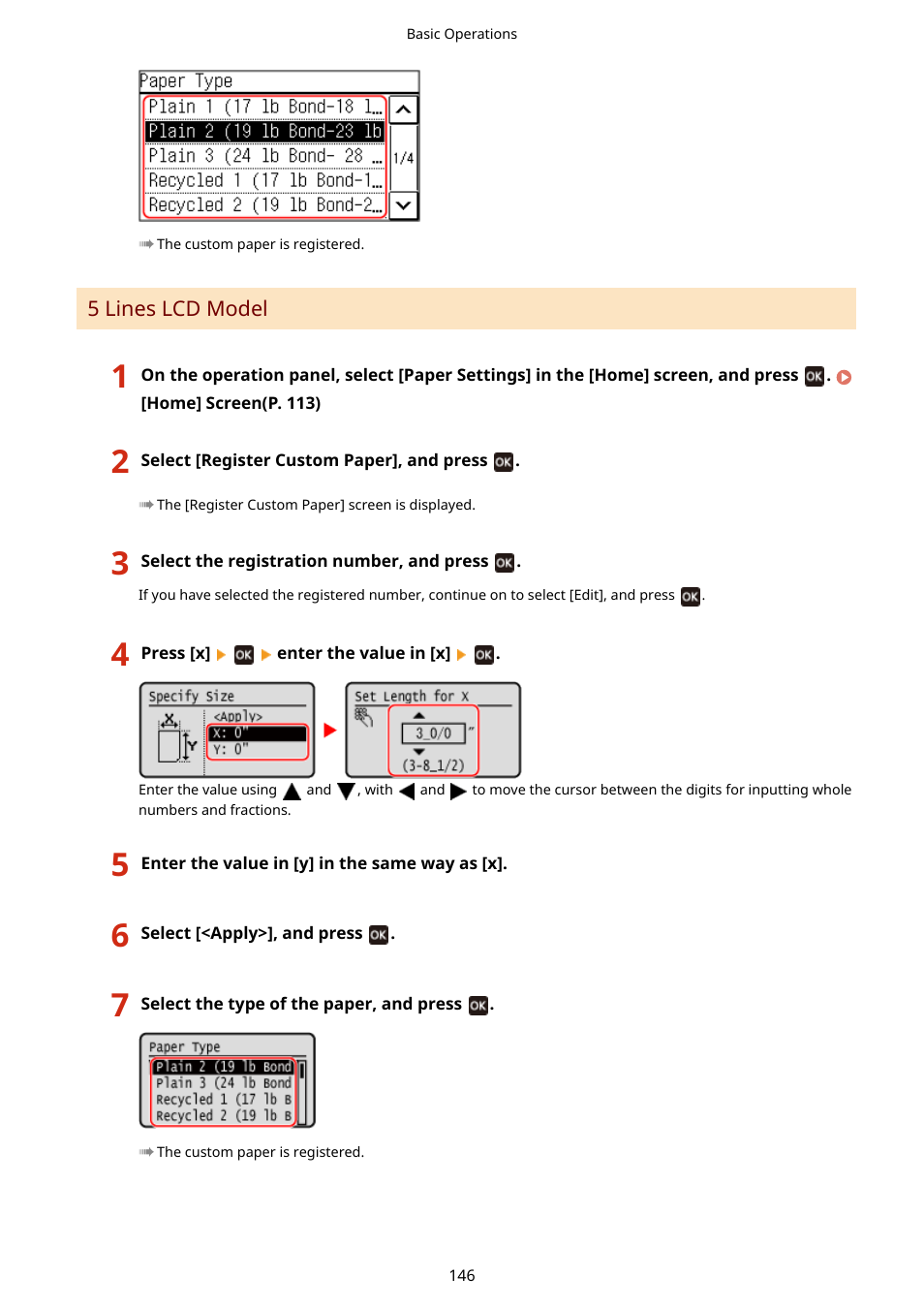 5 lines lcd model(p. 146) | Canon imageCLASS MF275dw Wireless All-In-One Monochrome Laser Printer User Manual | Page 155 / 633