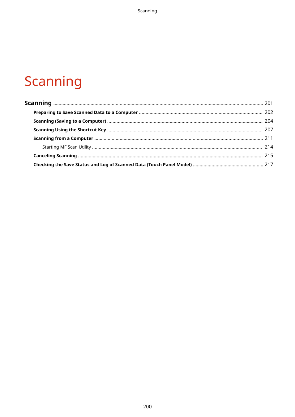 Scanning | Canon imageCLASS MF275dw Wireless All-In-One Monochrome Laser Printer User Manual | Page 209 / 633