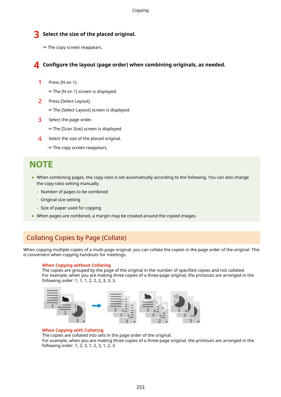 Collating copies by page (collate) | Canon imageCLASS MF275dw Wireless All-In-One Monochrome Laser Printer User Manual | Page 262 / 633