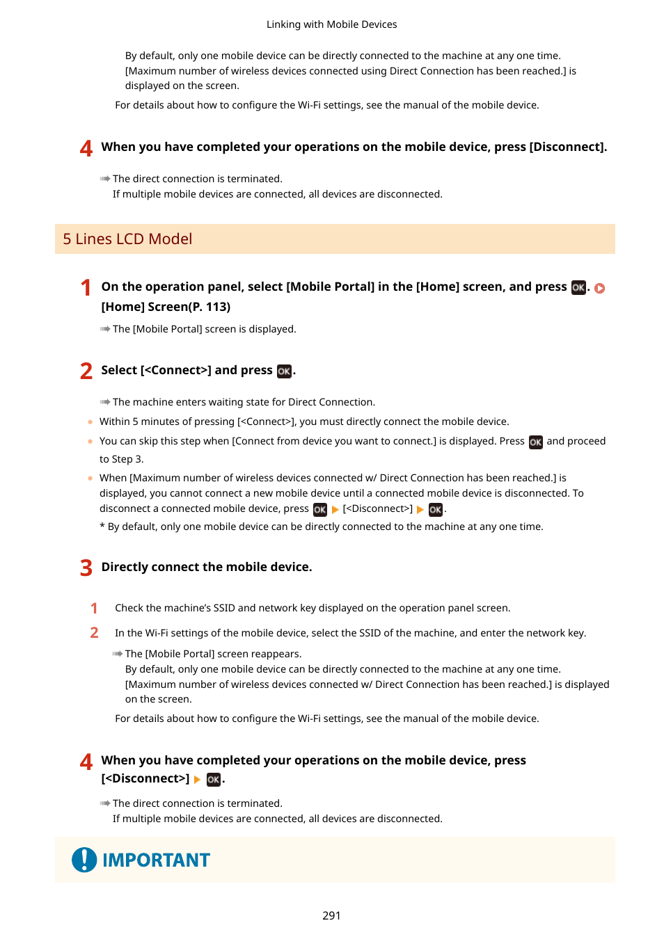 5 lines lcd model(p. 291) | Canon imageCLASS MF275dw Wireless All-In-One Monochrome Laser Printer User Manual | Page 300 / 633