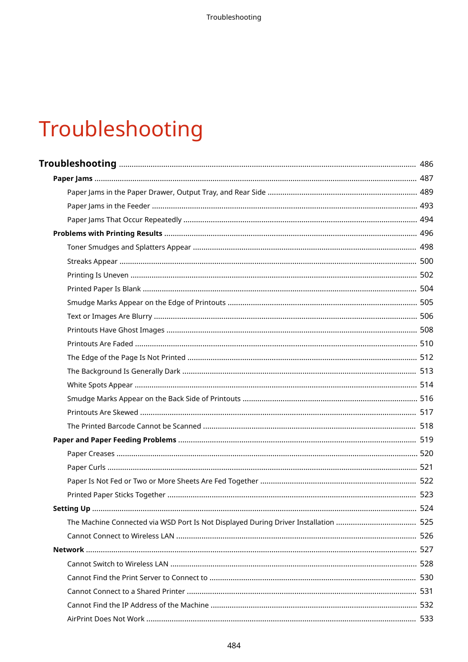 Troubleshooting | Canon imageCLASS MF275dw Wireless All-In-One Monochrome Laser Printer User Manual | Page 493 / 633
