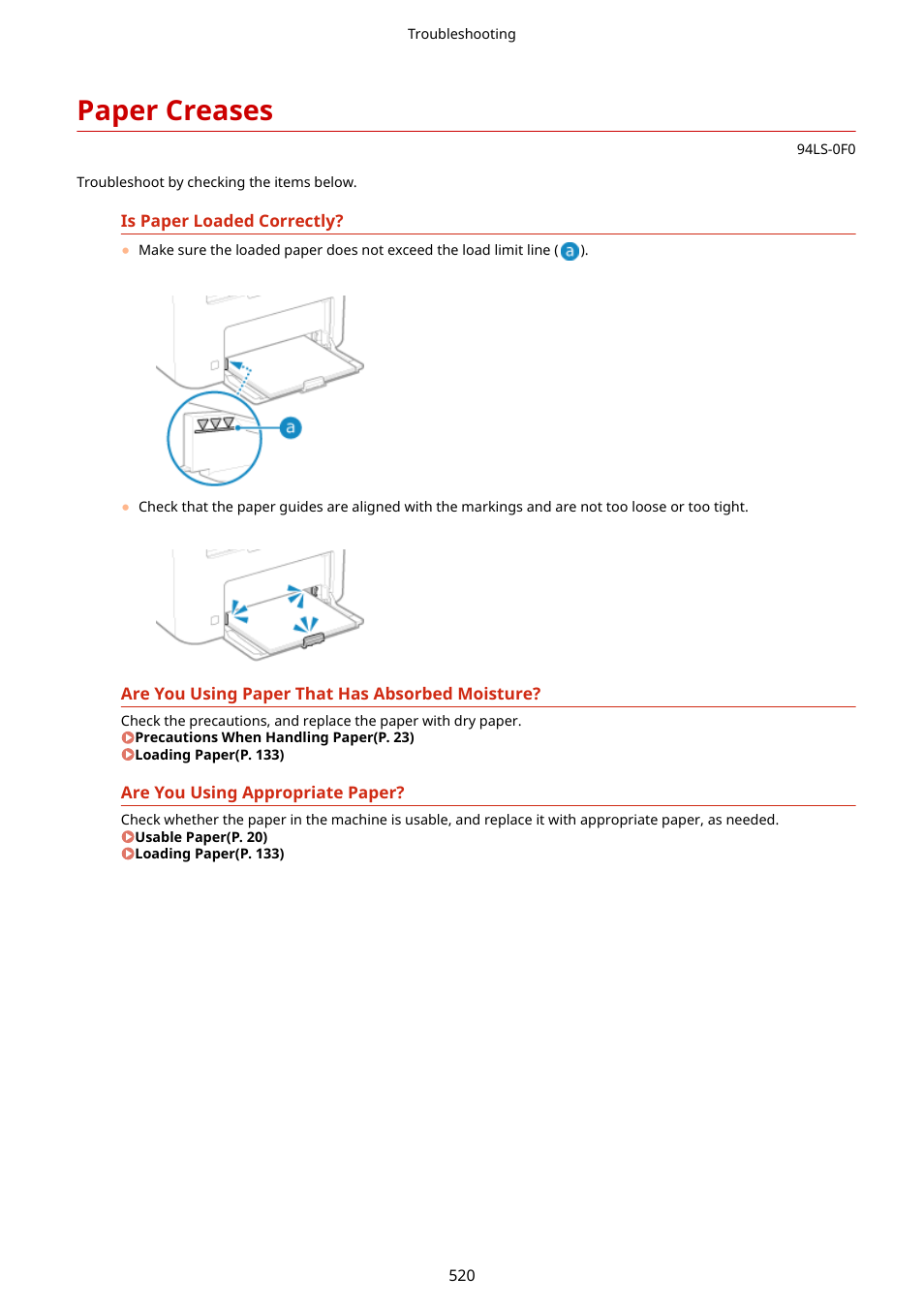 Paper creases, Paper creases(p. 520) | Canon imageCLASS MF275dw Wireless All-In-One Monochrome Laser Printer User Manual | Page 529 / 633