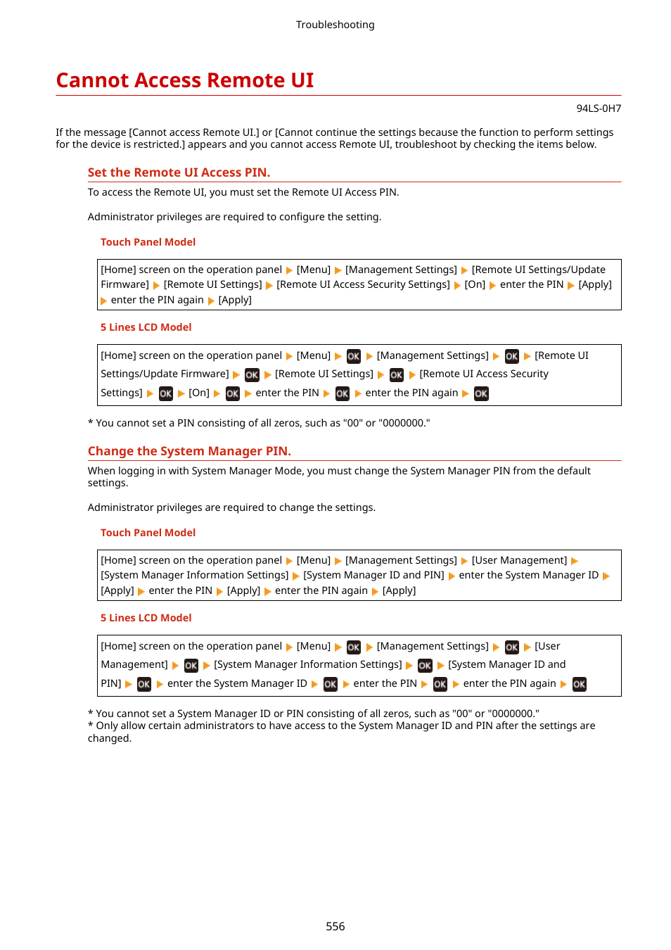 Cannot access remote ui, Cannot access remote ui(p. 556) | Canon imageCLASS MF275dw Wireless All-In-One Monochrome Laser Printer User Manual | Page 565 / 633
