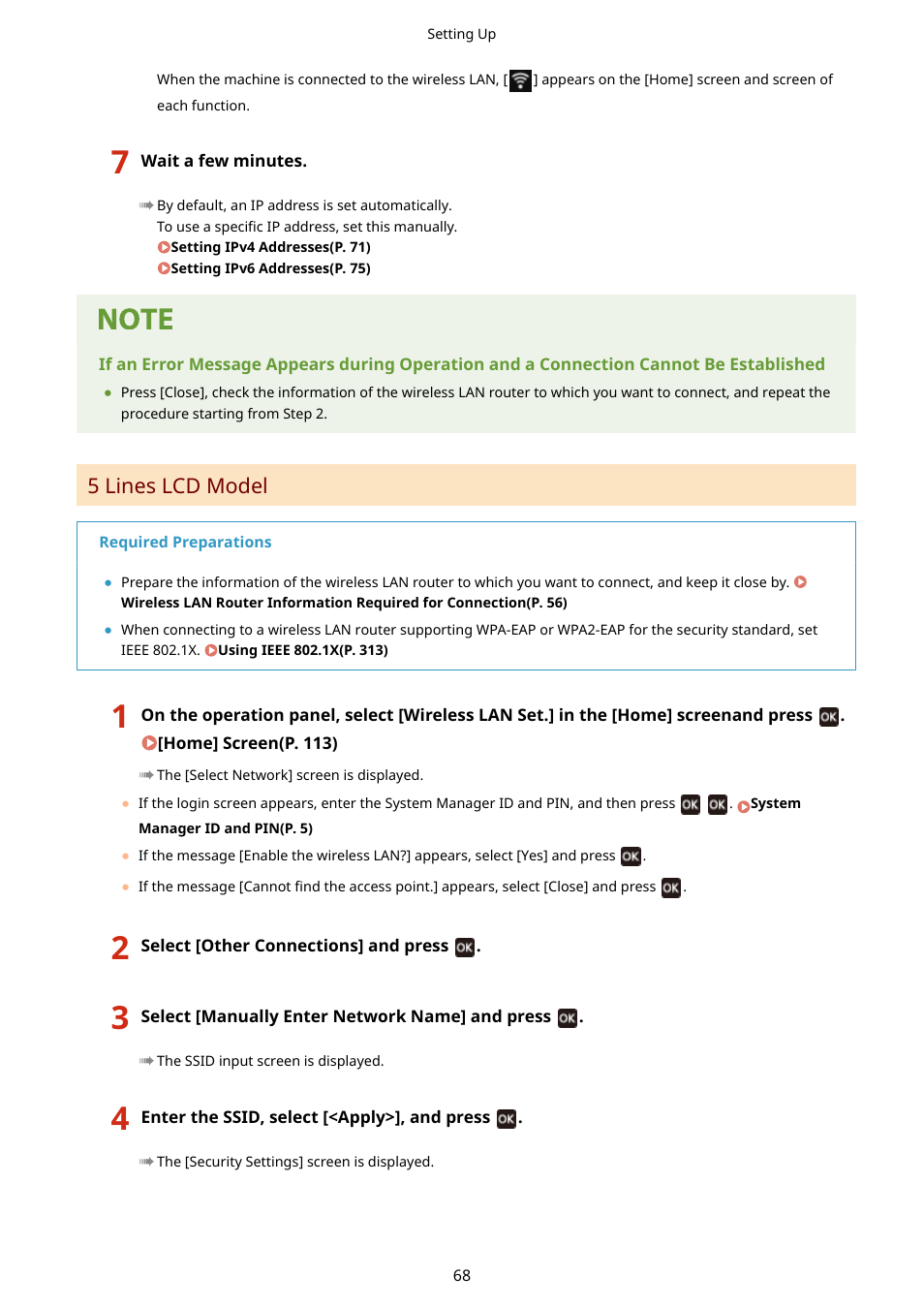 5 lines lcd model(p. 68), 5 lines lcd model | Canon imageCLASS MF275dw Wireless All-In-One Monochrome Laser Printer User Manual | Page 77 / 633