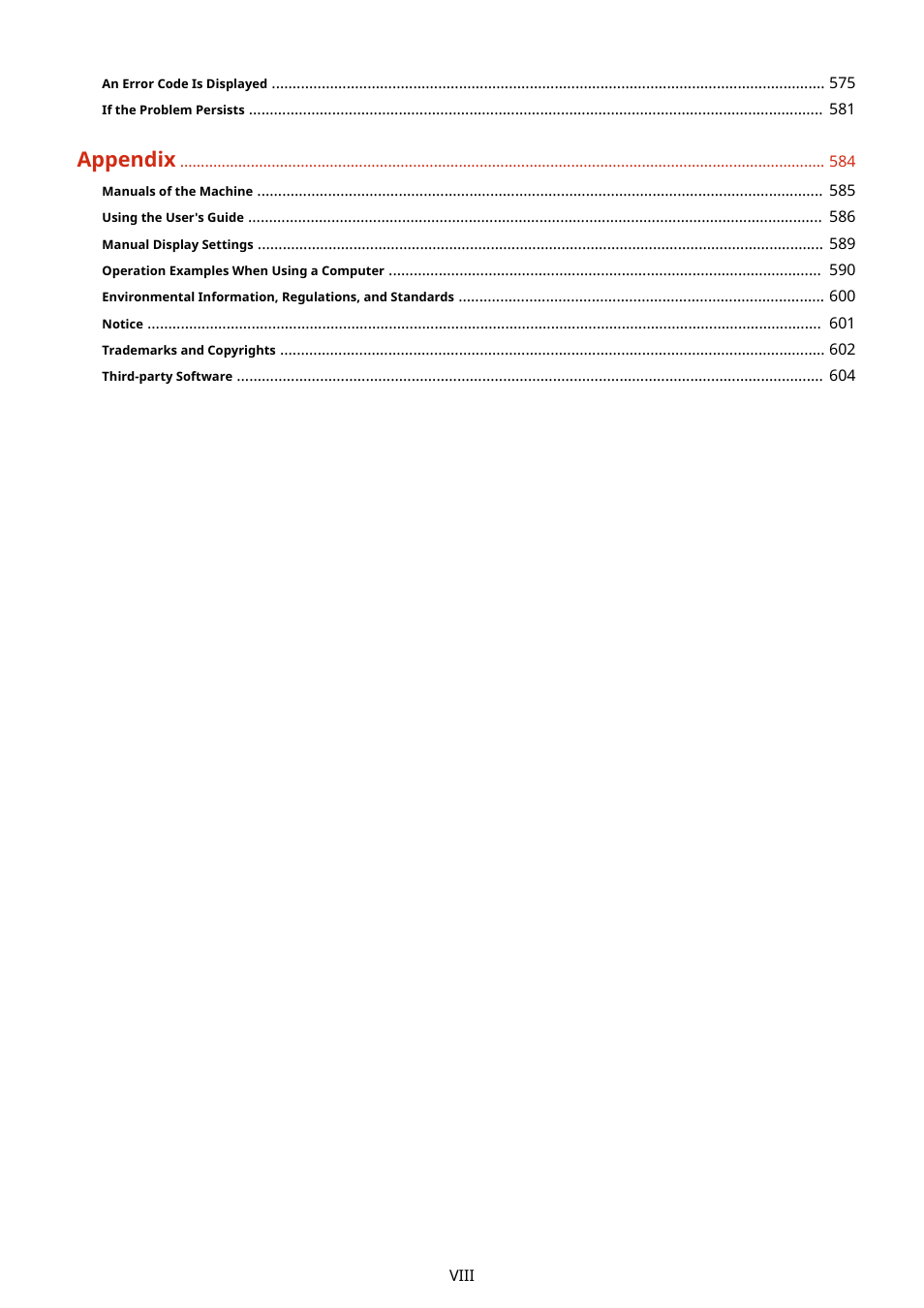Appendix | Canon imageCLASS MF275dw Wireless All-In-One Monochrome Laser Printer User Manual | Page 9 / 633