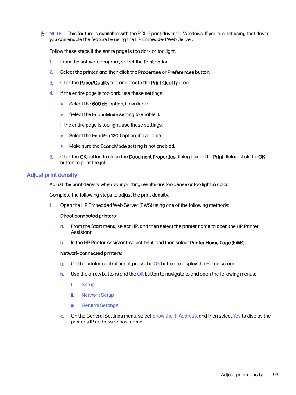 HP LaserJet Pro 4001dw Monochrome Wireless Printer User Manual | Page 108 / 158