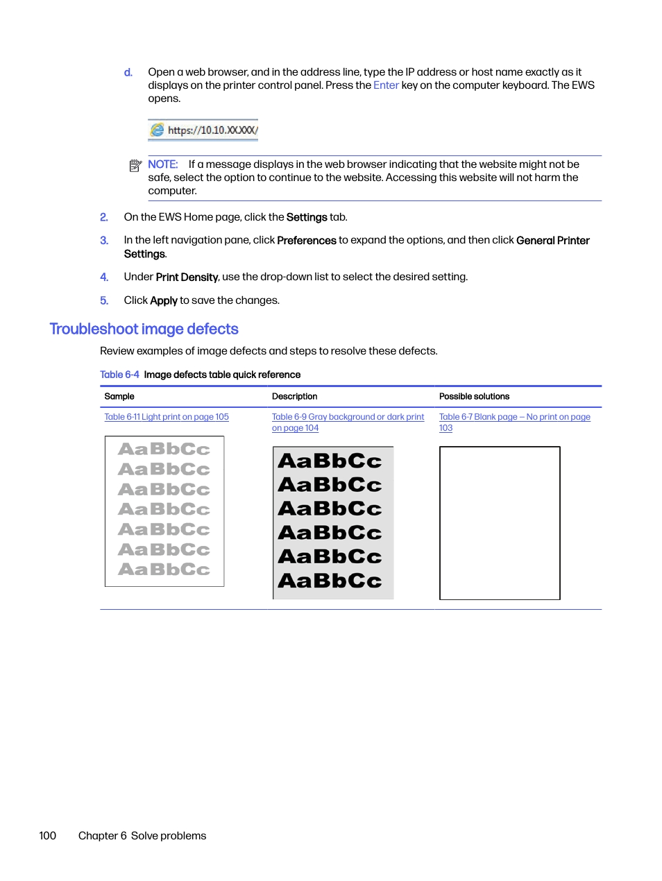 Troubleshoot image defects | HP LaserJet Pro 4001dw Monochrome Wireless Printer User Manual | Page 109 / 158