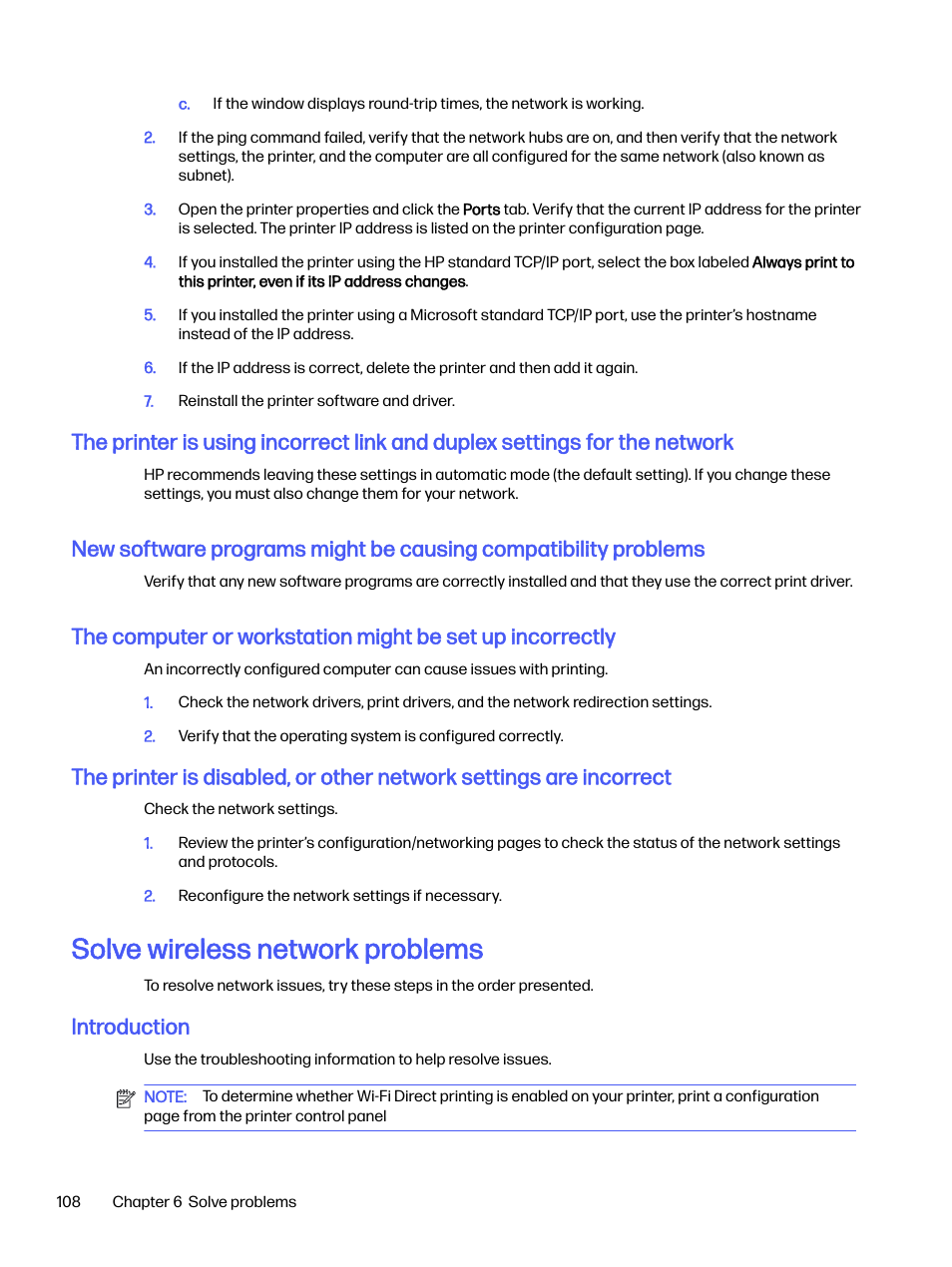 Solve wireless network problems, Introduction | HP LaserJet Pro 4001dw Monochrome Wireless Printer User Manual | Page 117 / 158