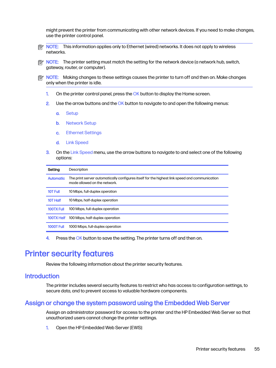 Printer security features, Introduction | HP LaserJet Pro 4001dw Monochrome Wireless Printer User Manual | Page 64 / 158