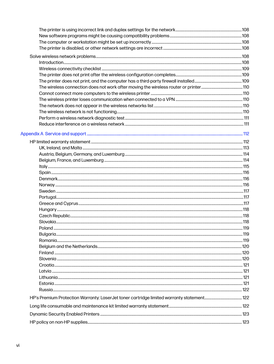 HP LaserJet Pro 4001dw Monochrome Wireless Printer User Manual | Page 7 / 158