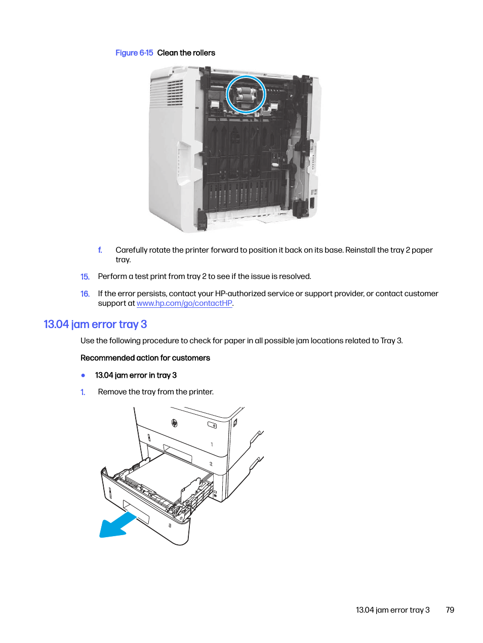 04 jam error tray 3 | HP LaserJet Pro 4001dw Monochrome Wireless Printer User Manual | Page 88 / 158