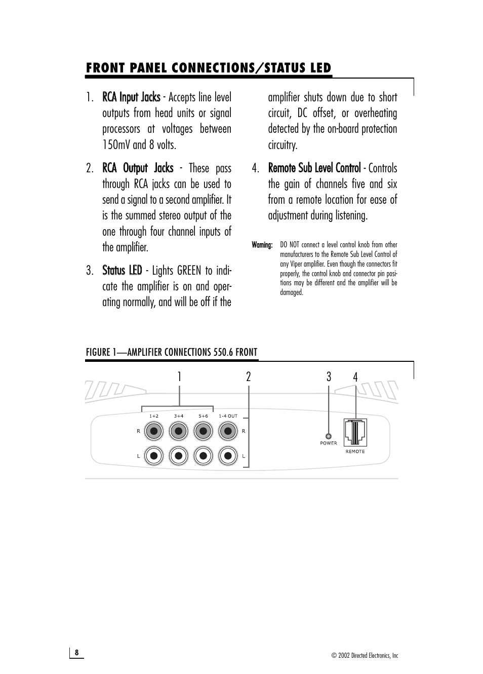 Directed Electronics 550.6 User Manual | Page 8 / 16