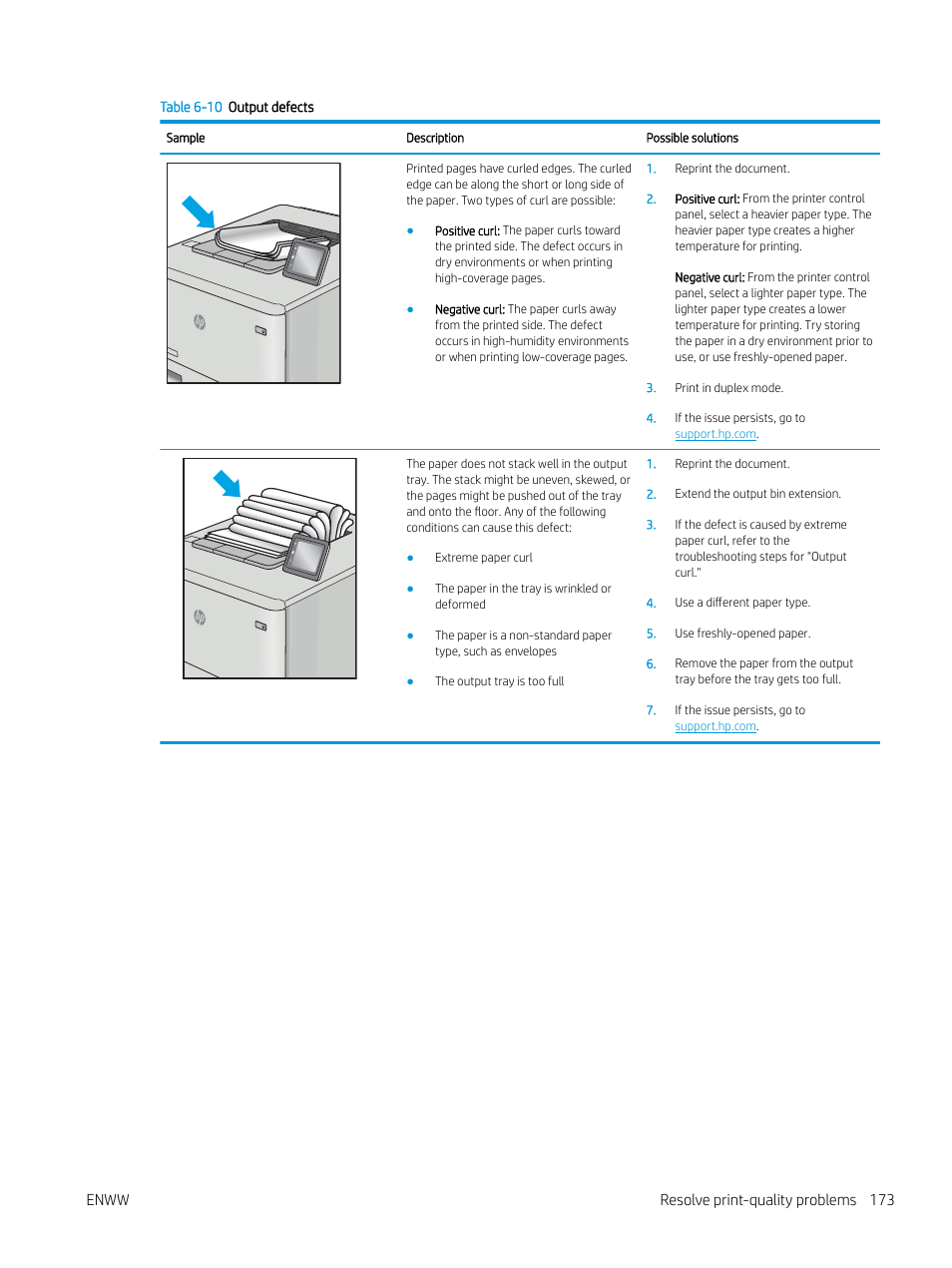 Enww resolve print-quality problems 173 | HP Color LaserJet Enterprise M751n Laser Printer User Manual | Page 183 / 190