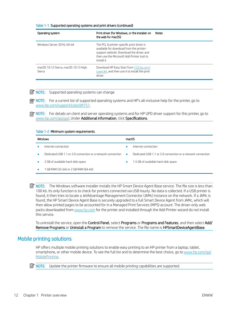 Mobile printing solutions | HP Color LaserJet Enterprise M751n Laser Printer User Manual | Page 22 / 190