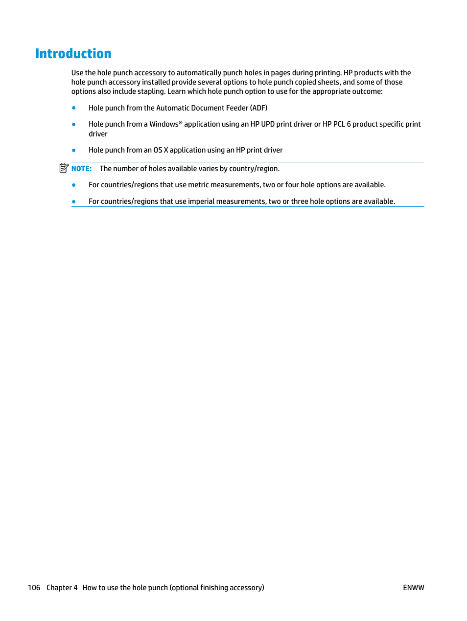 Introduction | HP LaserJet Enterprise M806x+ Black and White Laser Printer User Manual | Page 114 / 162