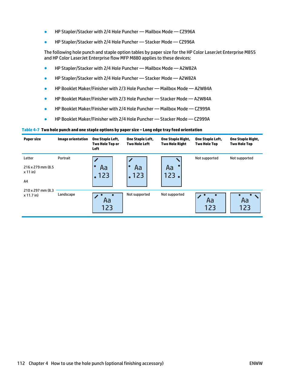 Aa 123 | HP LaserJet Enterprise M806x+ Black and White Laser Printer User Manual | Page 120 / 162