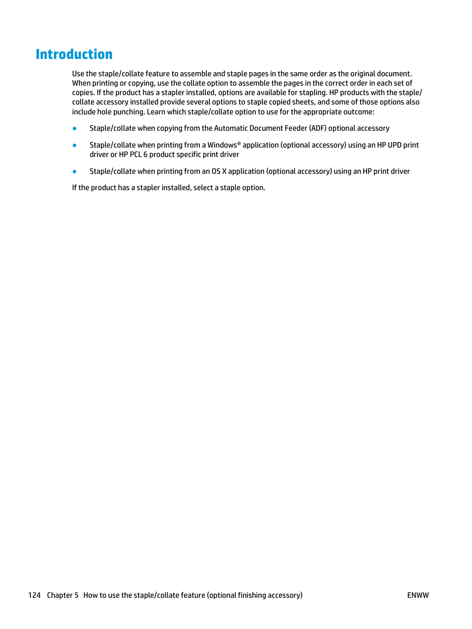 Introduction | HP LaserJet Enterprise M806x+ Black and White Laser Printer User Manual | Page 132 / 162