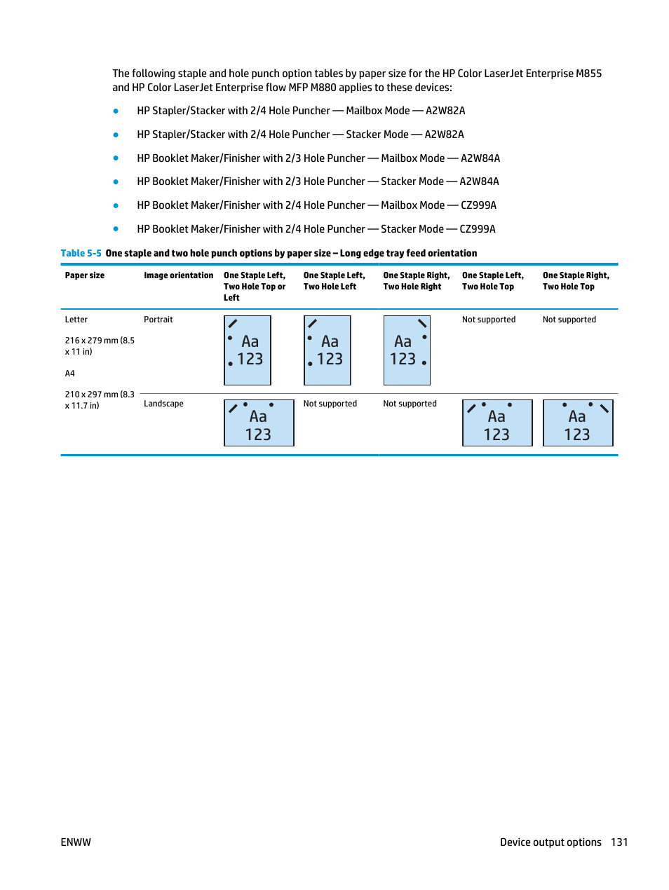 Aa 123 | HP LaserJet Enterprise M806x+ Black and White Laser Printer User Manual | Page 139 / 162