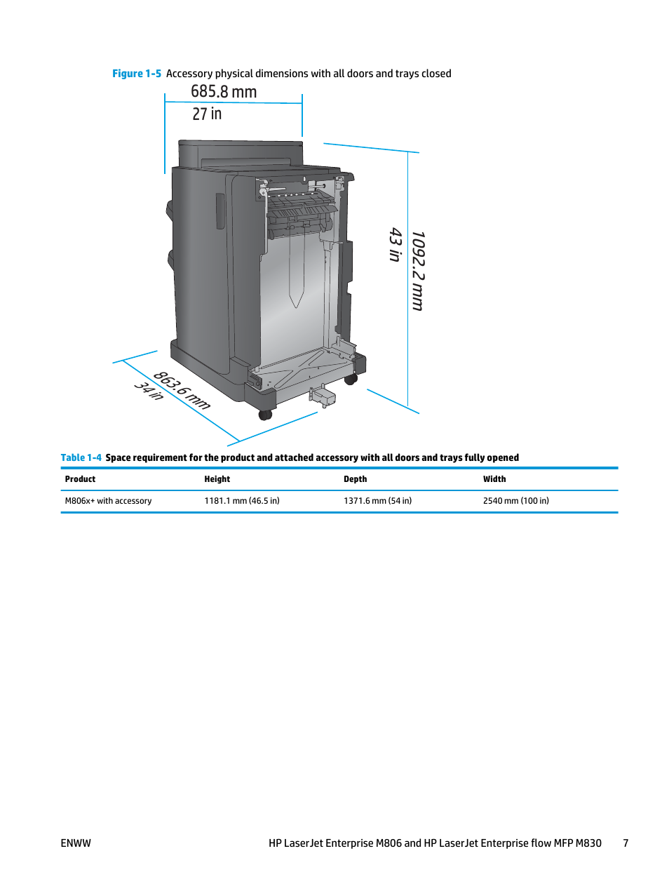 HP LaserJet Enterprise M806x+ Black and White Laser Printer User Manual | Page 15 / 162