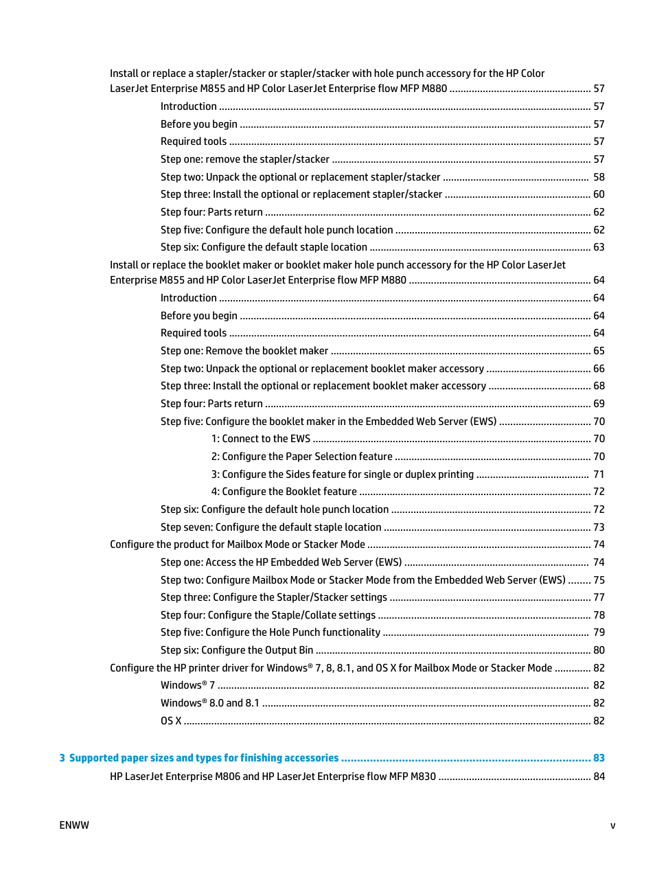 HP LaserJet Enterprise M806x+ Black and White Laser Printer User Manual | Page 5 / 162