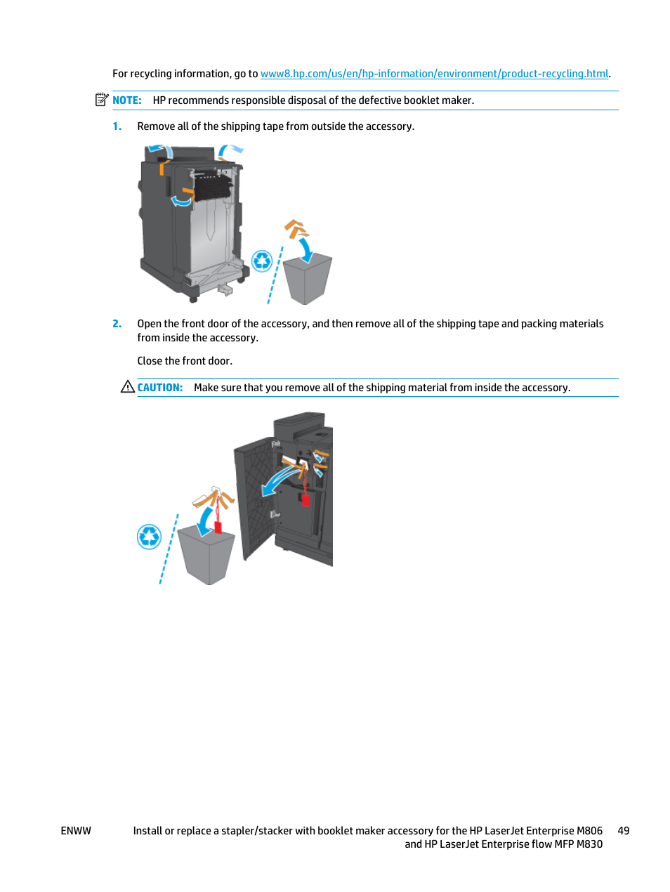 HP LaserJet Enterprise M806x+ Black and White Laser Printer User Manual | Page 57 / 162