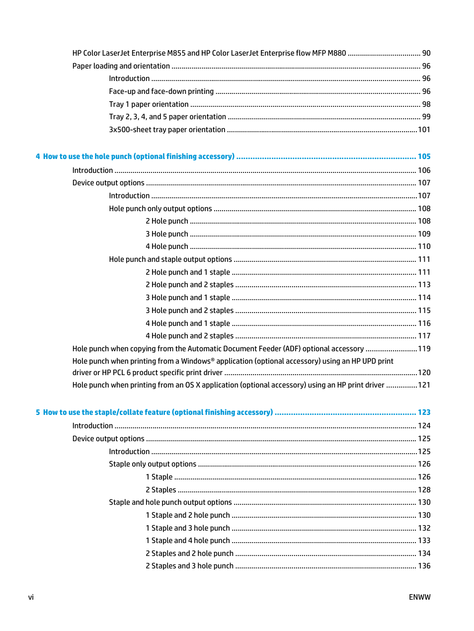 HP LaserJet Enterprise M806x+ Black and White Laser Printer User Manual | Page 6 / 162