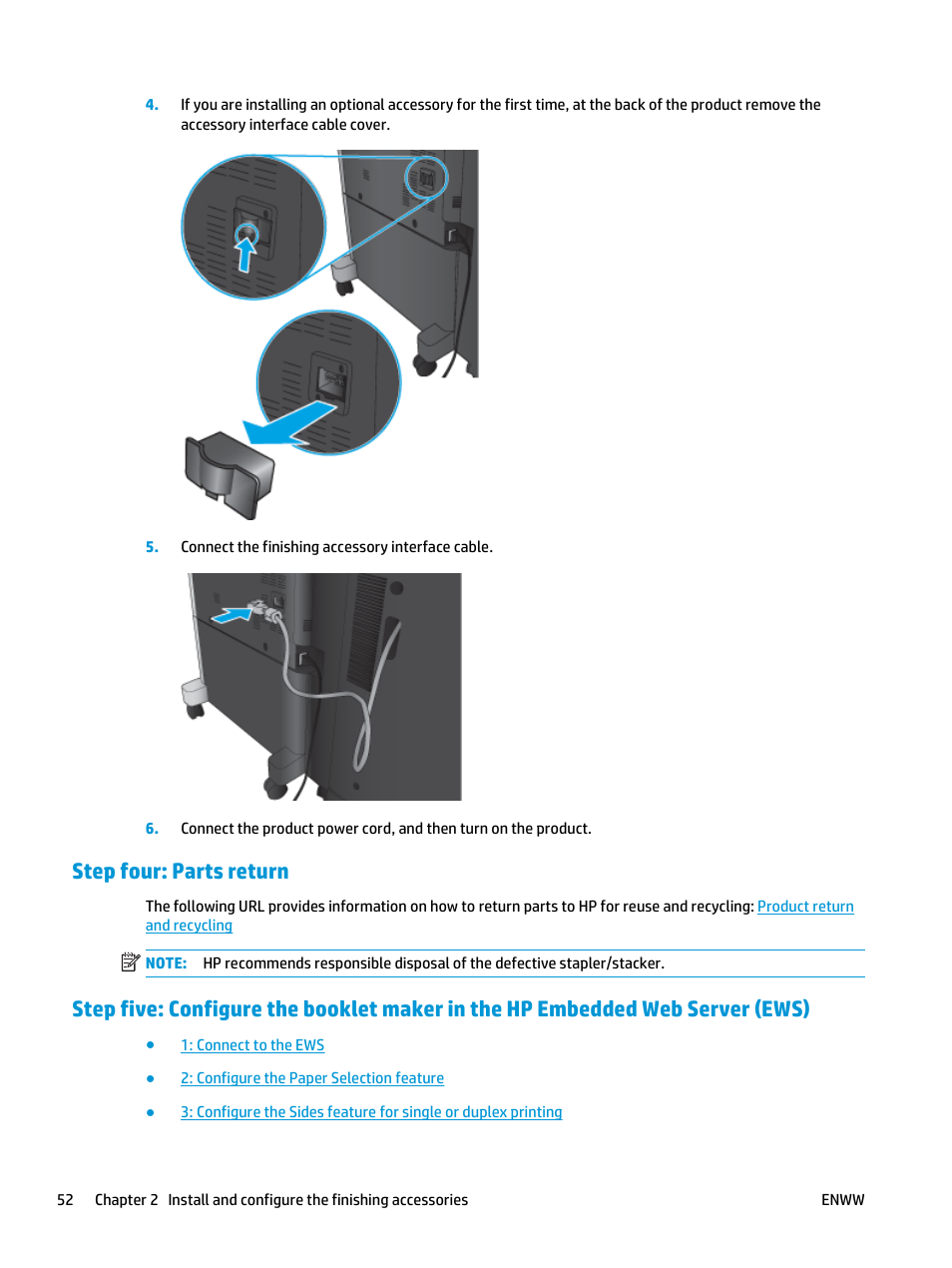 Step four: parts return | HP LaserJet Enterprise M806x+ Black and White Laser Printer User Manual | Page 60 / 162