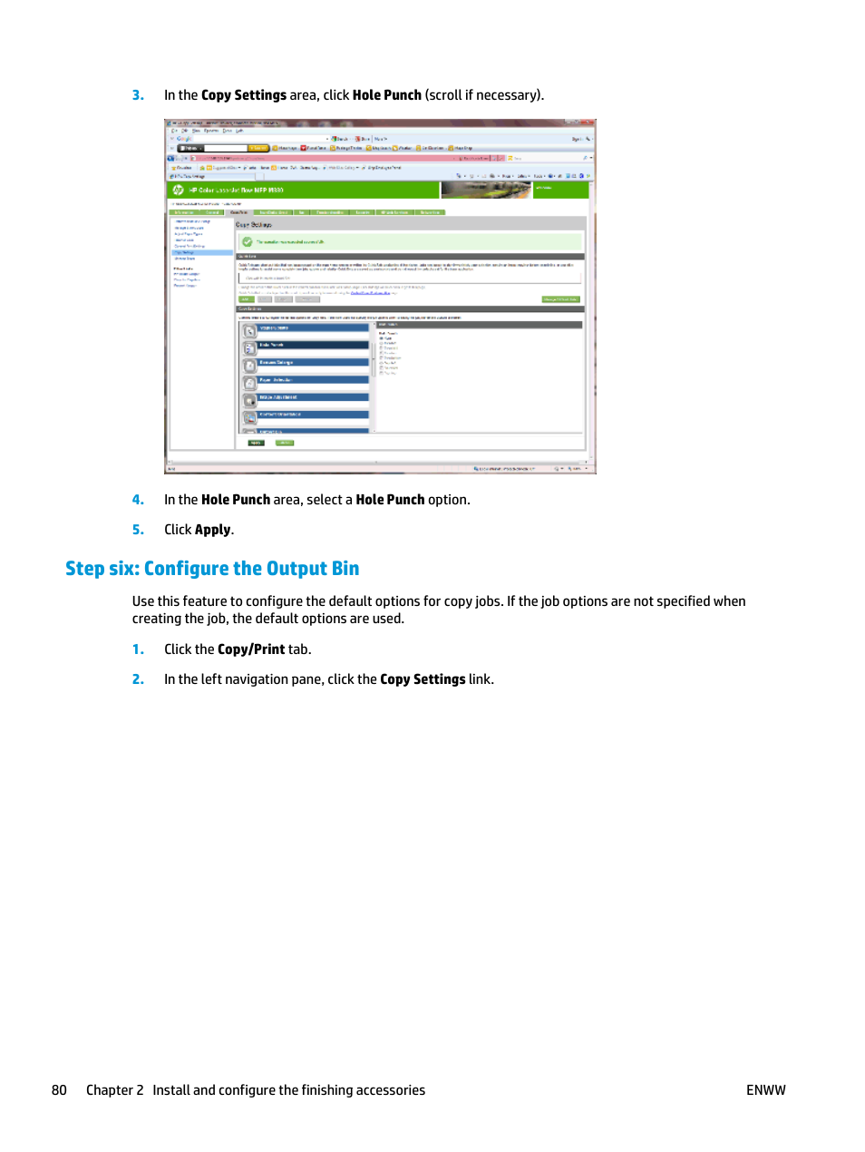 Step six: configure the output bin | HP LaserJet Enterprise M806x+ Black and White Laser Printer User Manual | Page 88 / 162