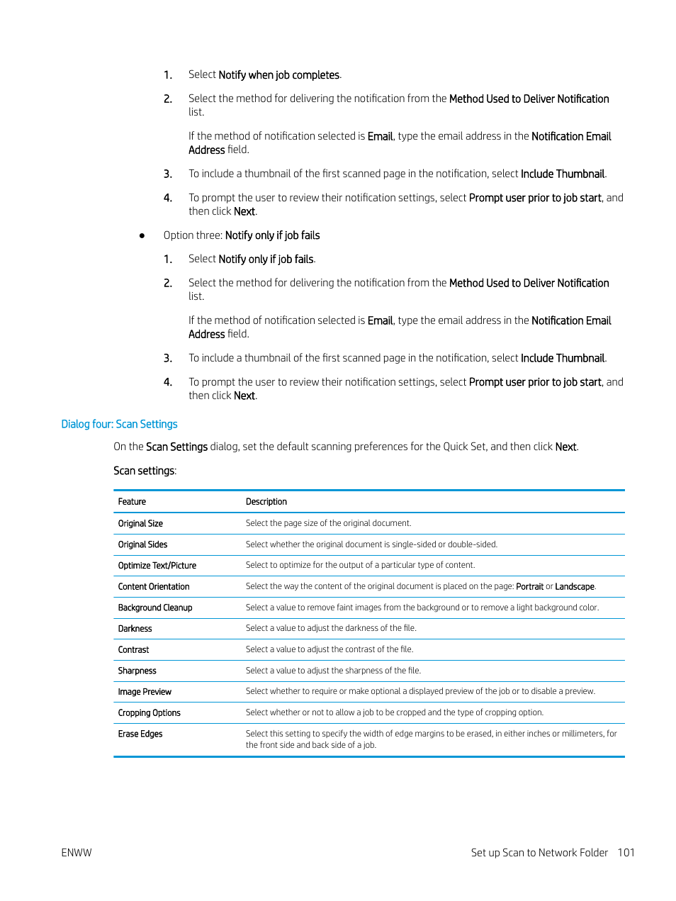 Dialog four: scan settings | HP MFP M528f Monochrome Laser Printer User Manual | Page 115 / 248