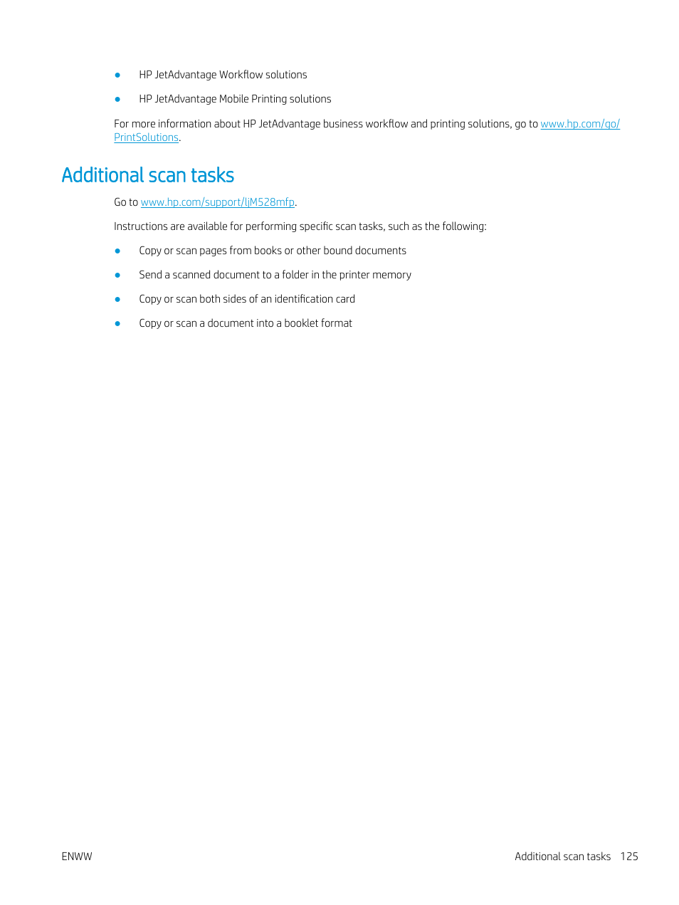 Additional scan tasks | HP MFP M528f Monochrome Laser Printer User Manual | Page 139 / 248