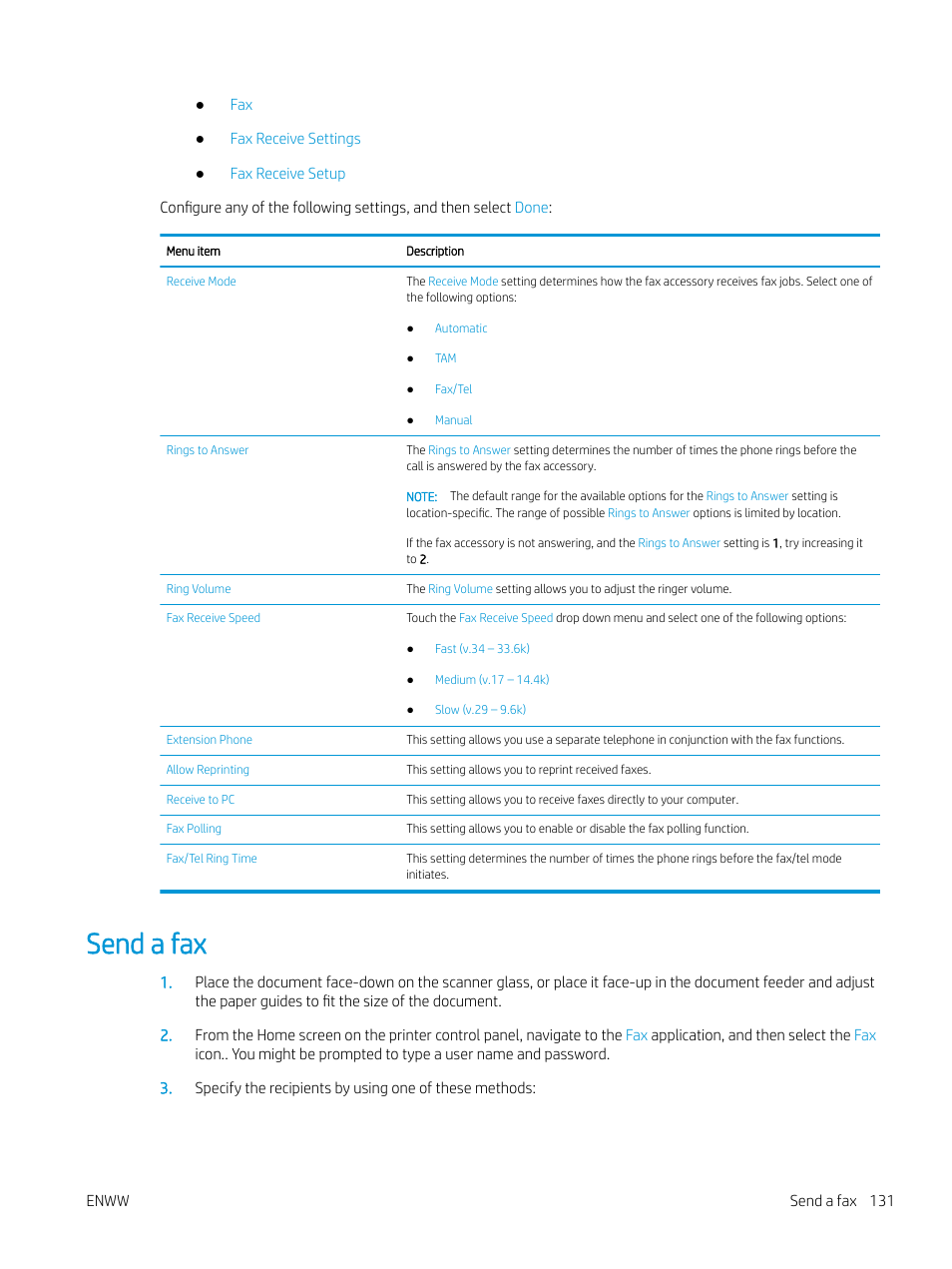 Send a fax | HP MFP M528f Monochrome Laser Printer User Manual | Page 145 / 248