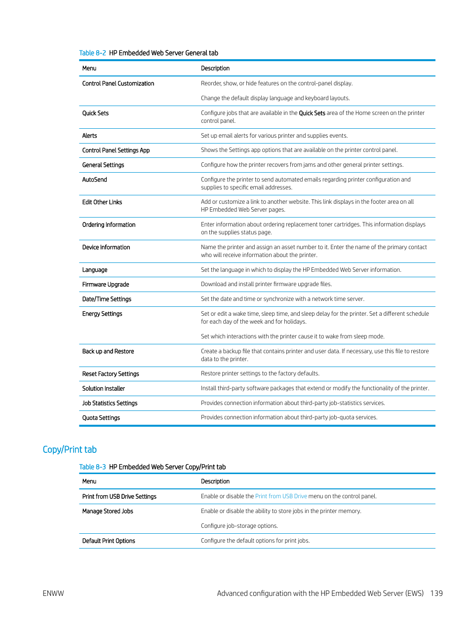 Copy/print tab | HP MFP M528f Monochrome Laser Printer User Manual | Page 153 / 248