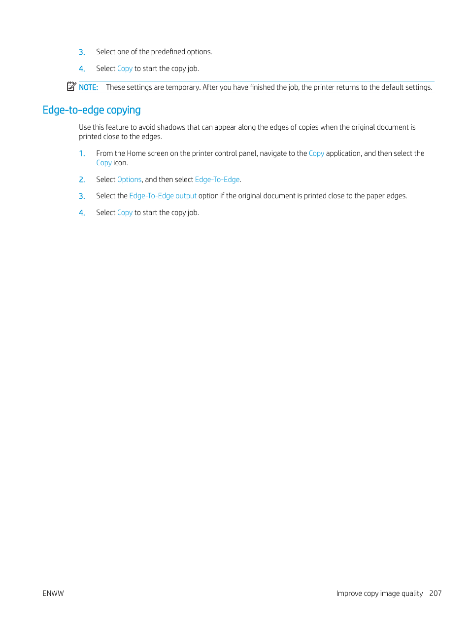 Edge-to-edge copying | HP MFP M528f Monochrome Laser Printer User Manual | Page 221 / 248