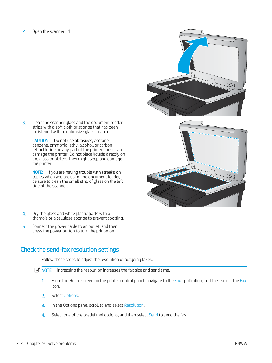 Check the send-fax resolution settings | HP MFP M528f Monochrome Laser Printer User Manual | Page 228 / 248