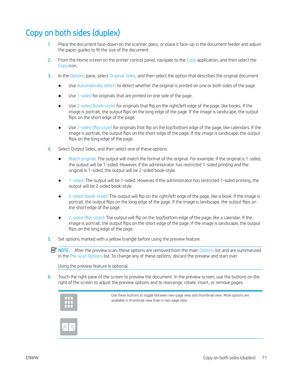 Copy on both sides (duplex) | HP MFP M528f Monochrome Laser Printer User Manual | Page 85 / 248