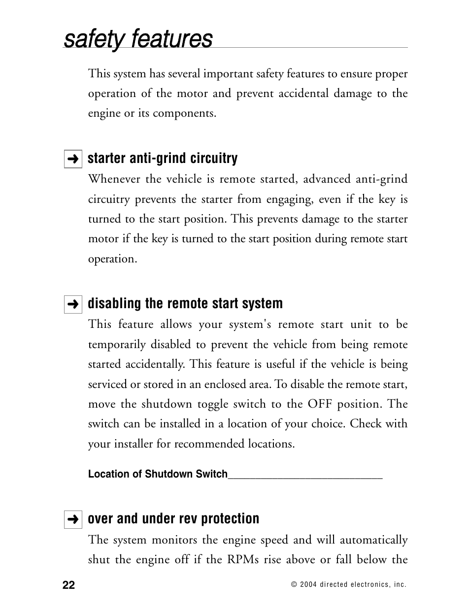 Ssa affe ettyy ffe ea attu urre ess | Directed Electronics 110XV User Manual | Page 26 / 44