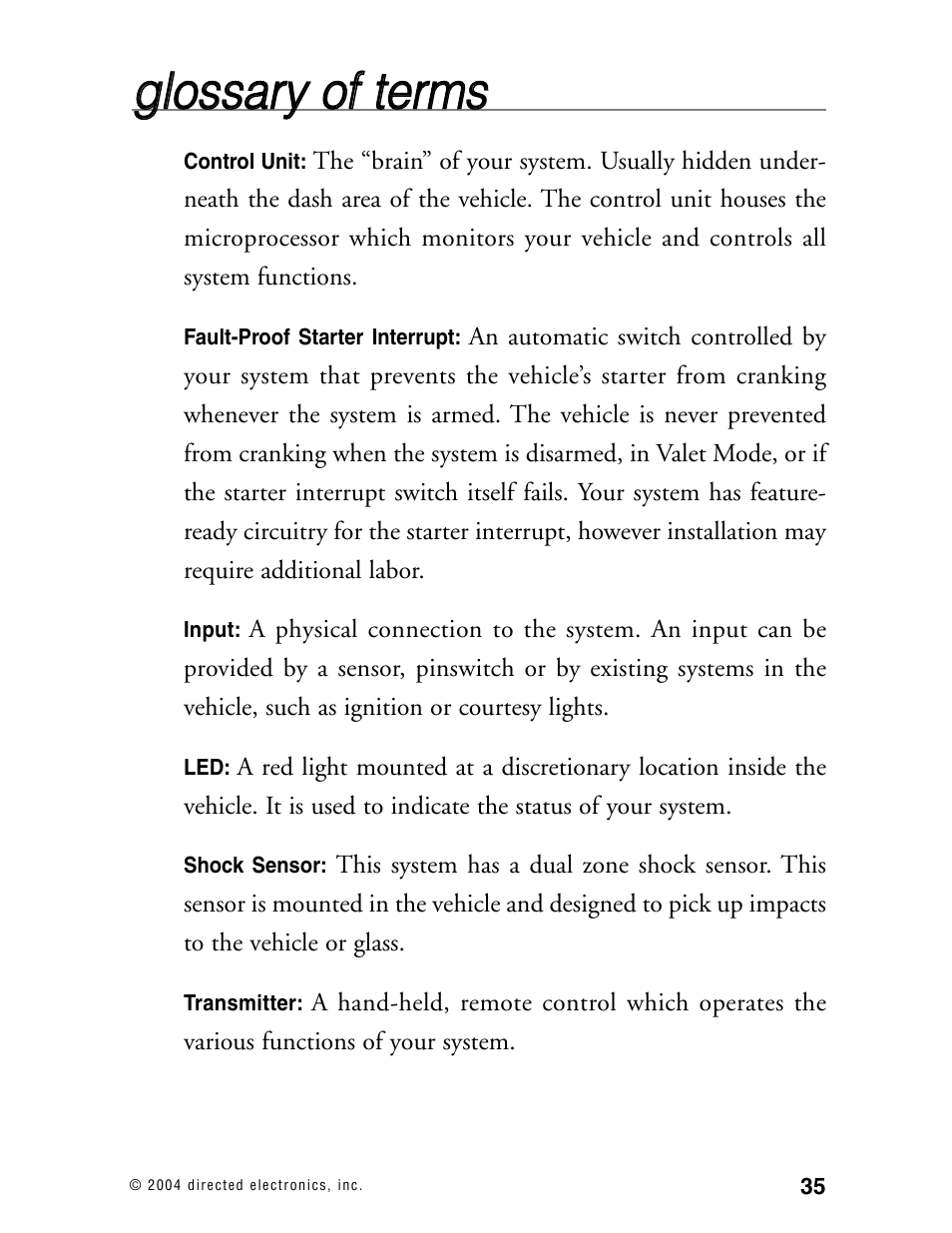 Directed Electronics 110XV User Manual | Page 39 / 44