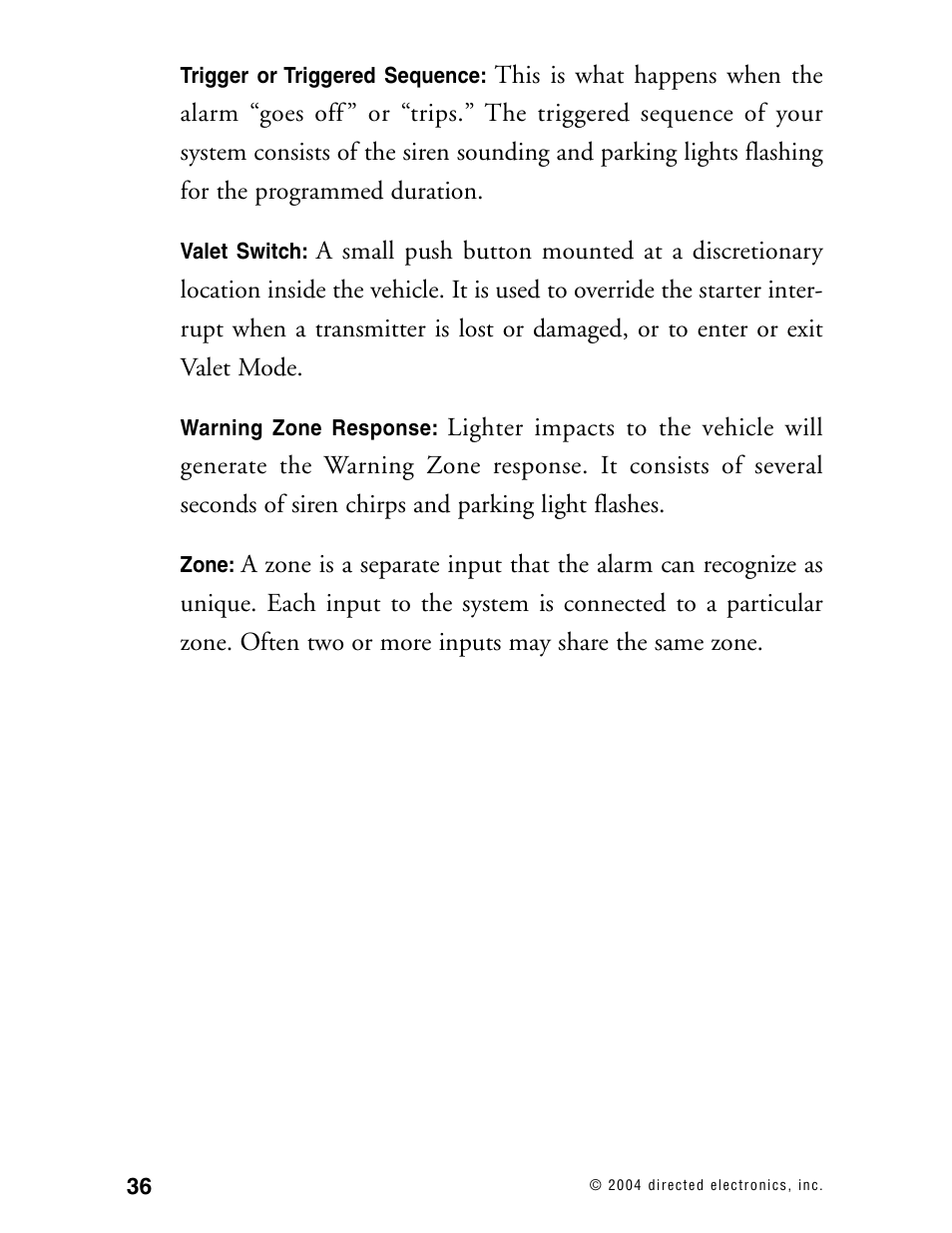 Directed Electronics 110XV User Manual | Page 40 / 44