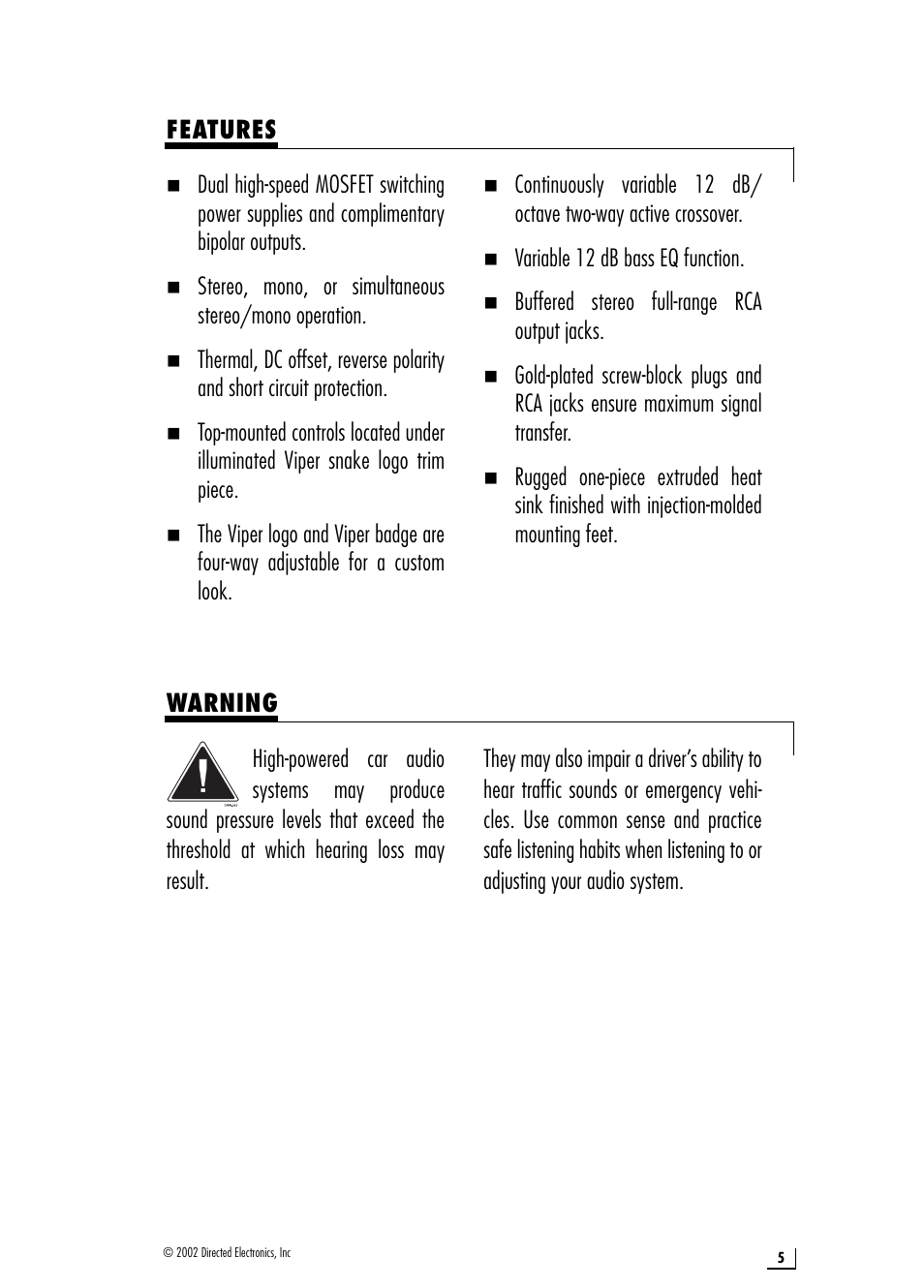 Directed Electronics 64602610 400.2 User Manual | Page 5 / 16