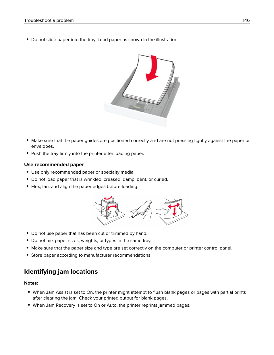 Identifying jam locations | Lexmark MC3224dwe Multifunction Color Laser Printer User Manual | Page 146 / 221