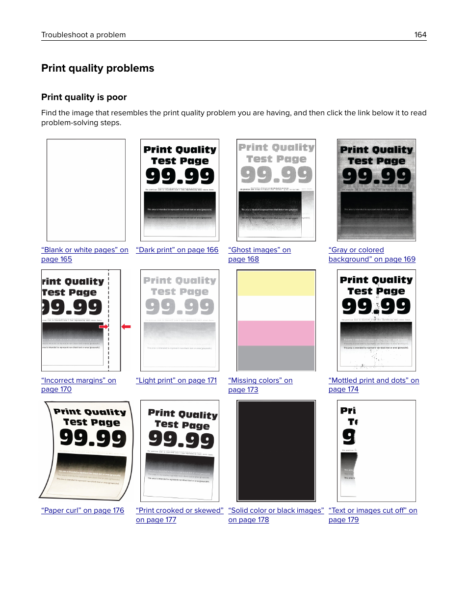 Print quality problems, Print quality is poor | Lexmark MC3224dwe Multifunction Color Laser Printer User Manual | Page 164 / 221