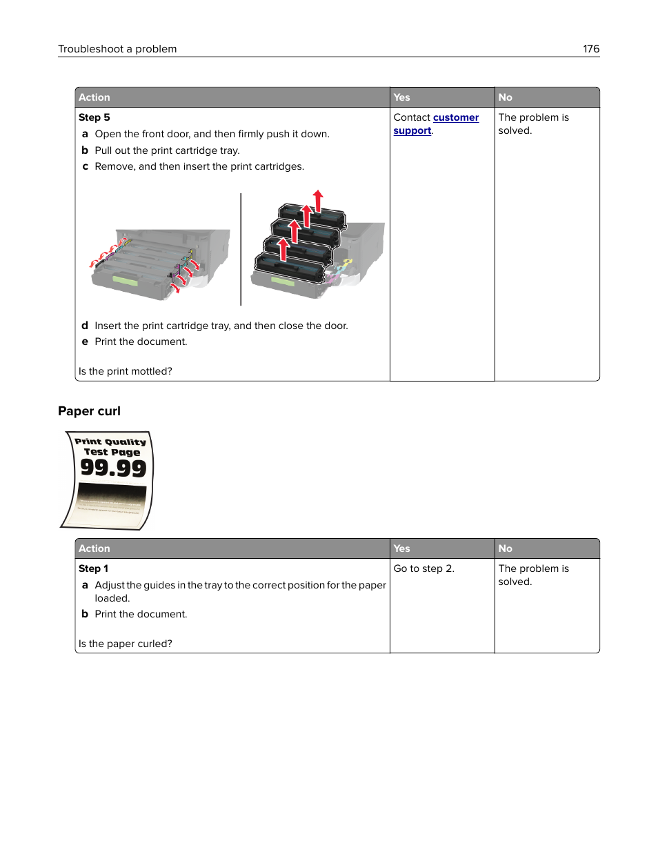 Paper curl | Lexmark MC3224dwe Multifunction Color Laser Printer User Manual | Page 176 / 221